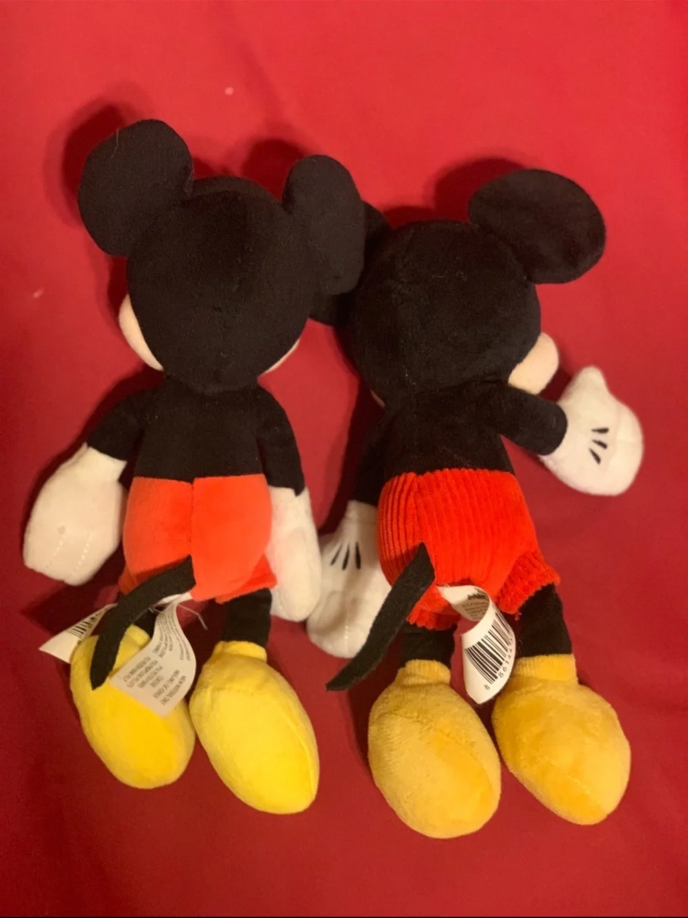 Disney Classic Mickey Mouse 10” Plush Toy (2) - Black, Red, Yellow